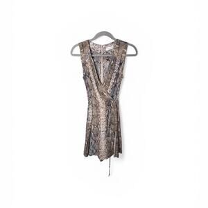 Calvin Klein Brown Gray Snakeskin Wrap Romper 8